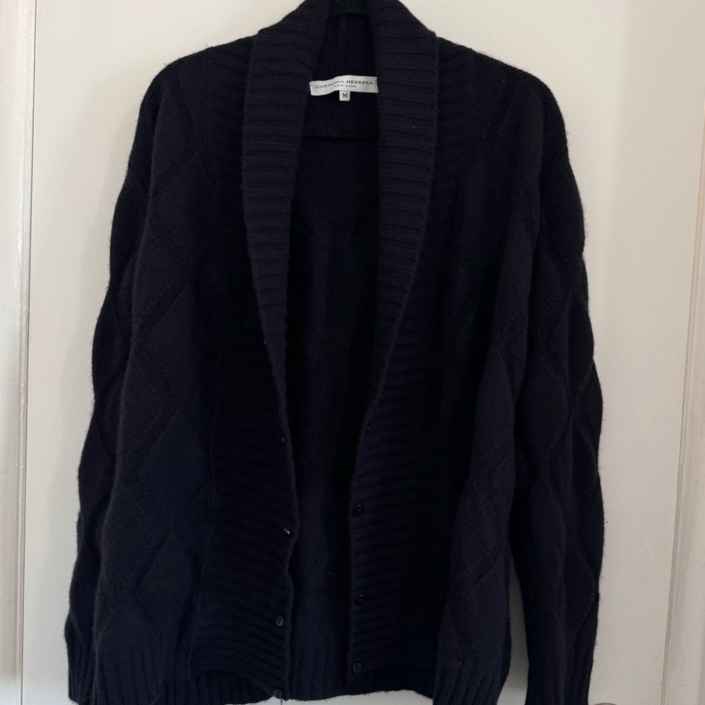 Carolina Herrera Black Cashmere Cardigan
